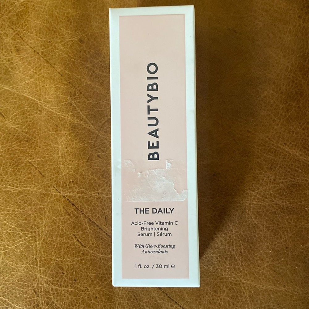 BNIB BeautyBio The Daily Vitamin C brightening Serum.